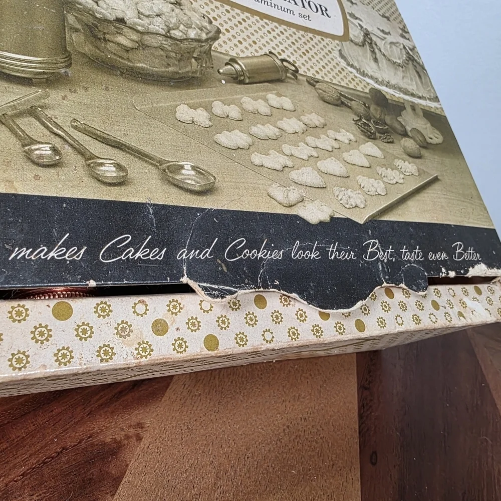 Vintage Sears Cooky Press & Cake Decorator Set Copper and Silver Tone